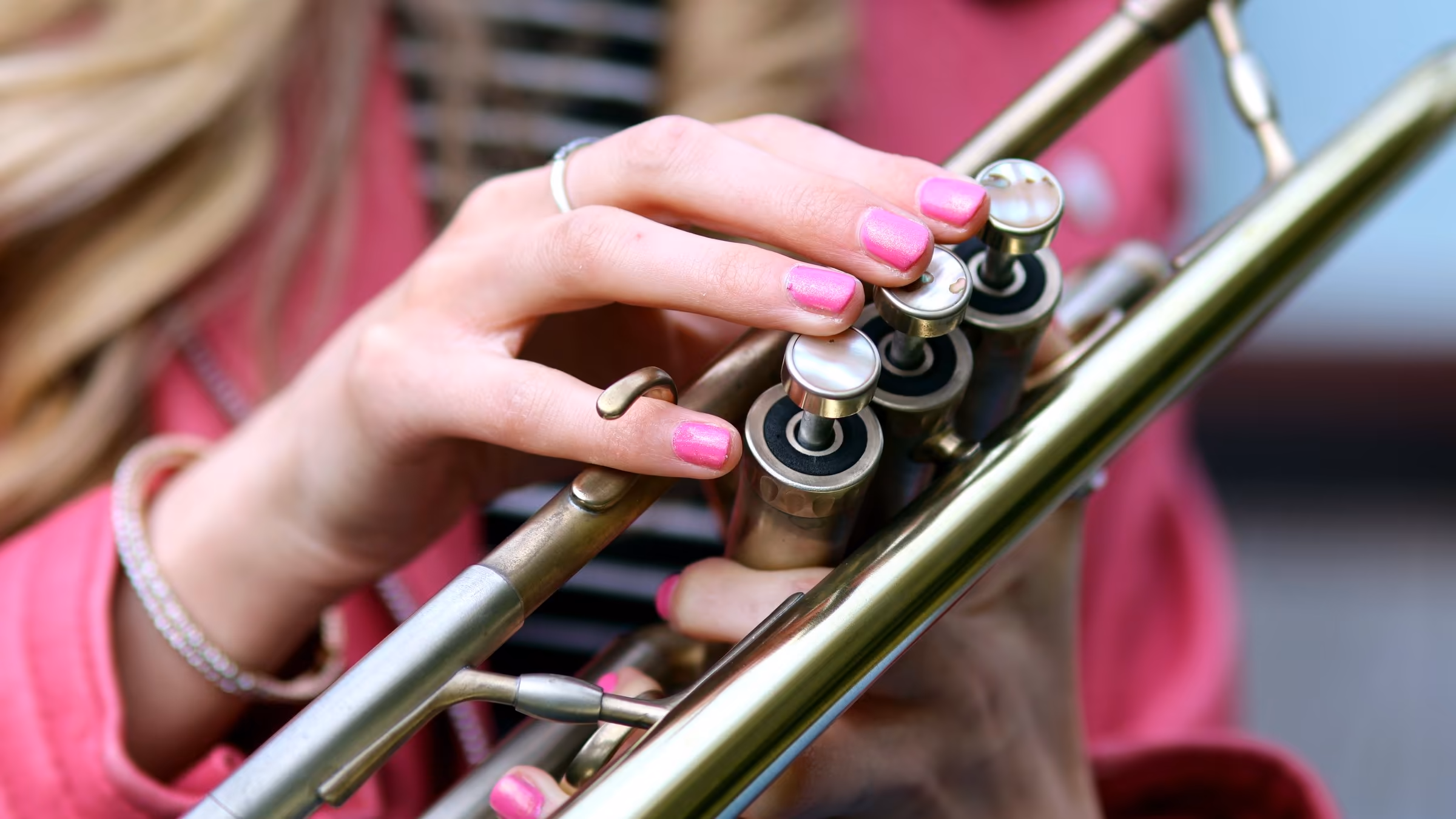 Jemma Andrews with trumpet — Teaching hero image.